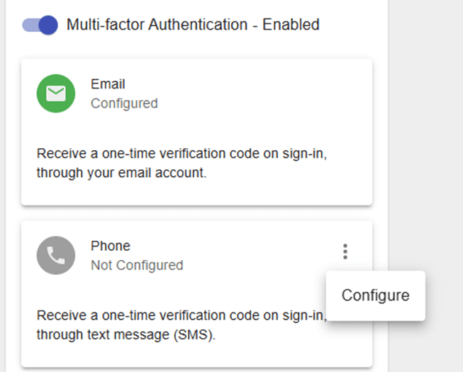 MFA Configure